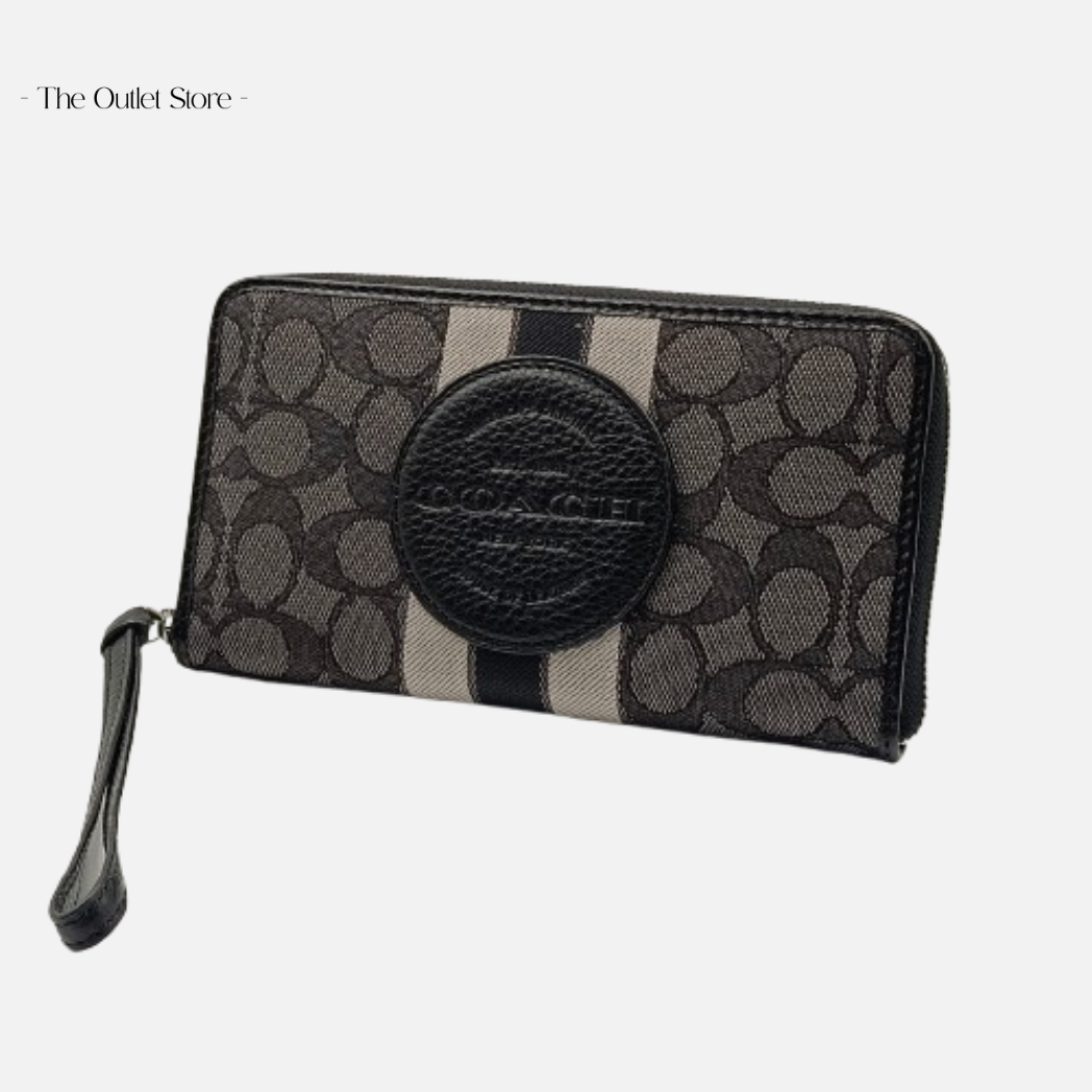 COACH DEMPSEY LARGE PHONE WALLET IN SIGNATURE JACQUARD WITH STRIPE AND COACH PATCH