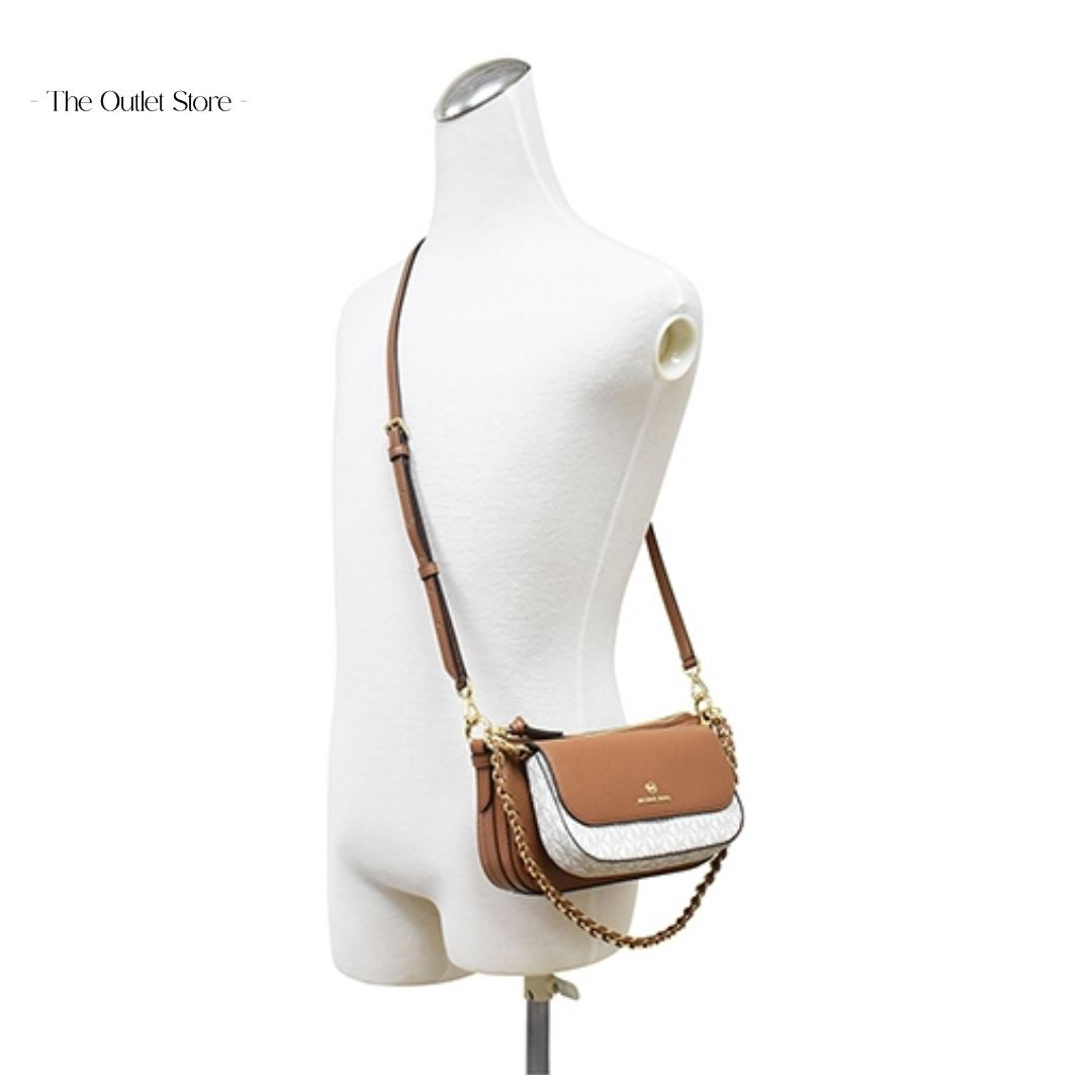 MICHAEL KORS JET SET MEDIUM LEATHER AND LOGO 4-IN-1 CROSSBODY BAG SET (BROWN))