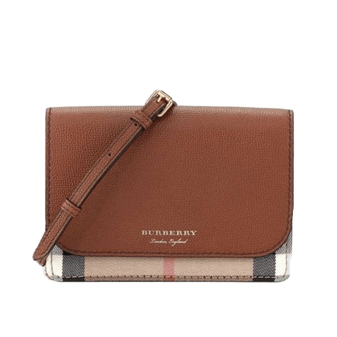 BURBERRY HAMPSHIRE HOUSE CHECK CROSSBODY (TAN)