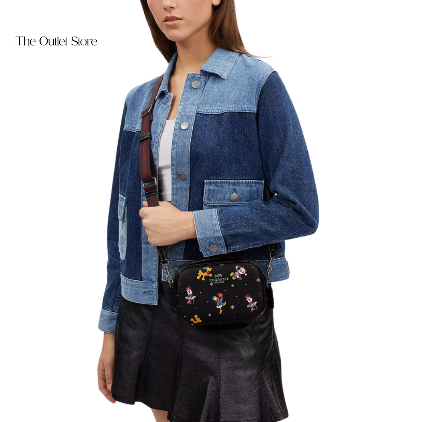 DISNEY X COACH MINI JAMIE CAMERA BAG WITH HOLIDAY PRINT