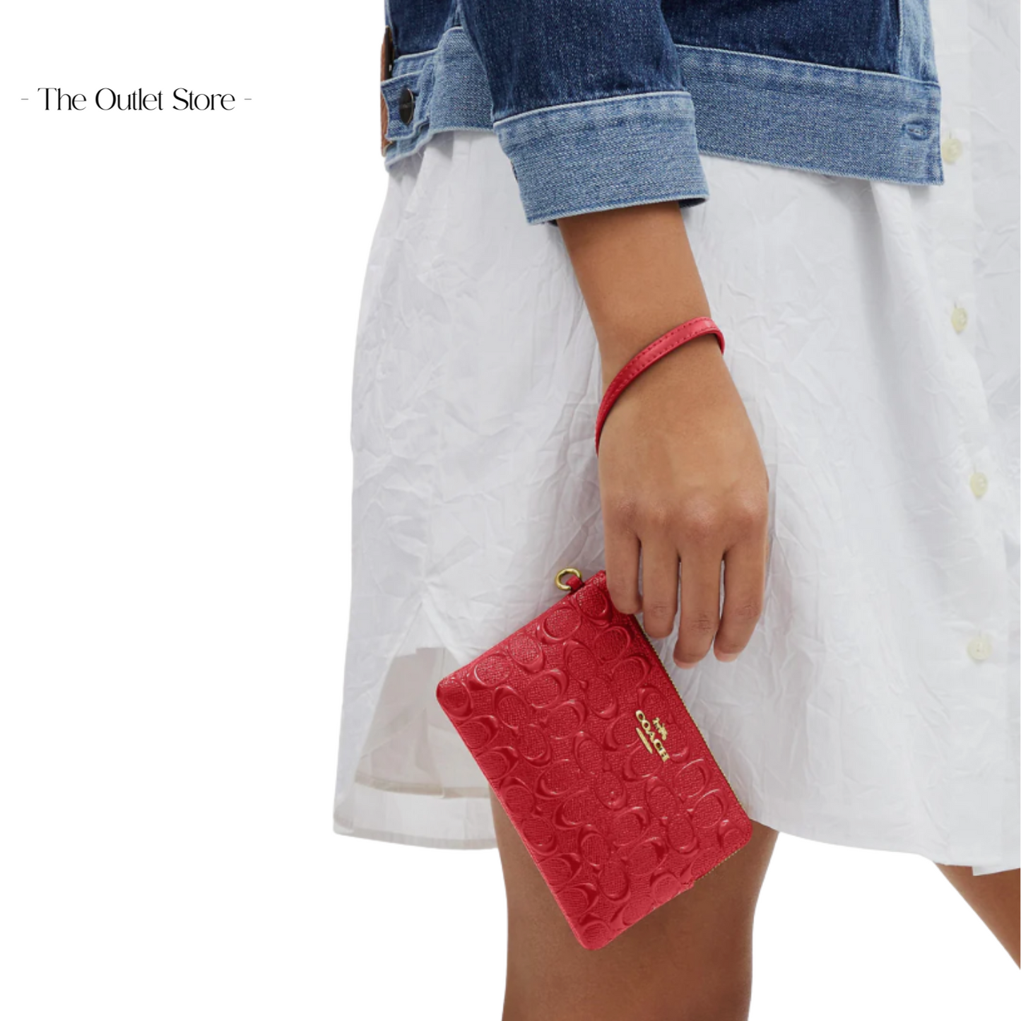 COACH BOXED CORNER ZIP WRISTLET IN SIGNATURE LEATHER