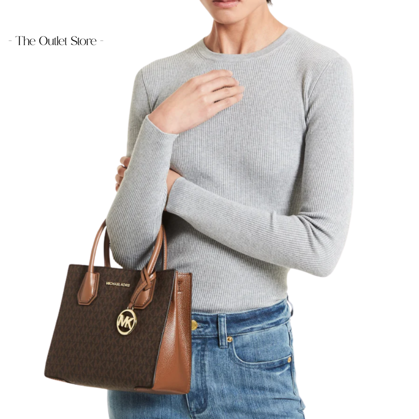 MICHAEL KORS MERCER MEDIUM LOGO AND LEATHER ACCORDION CROSSBODY BAG