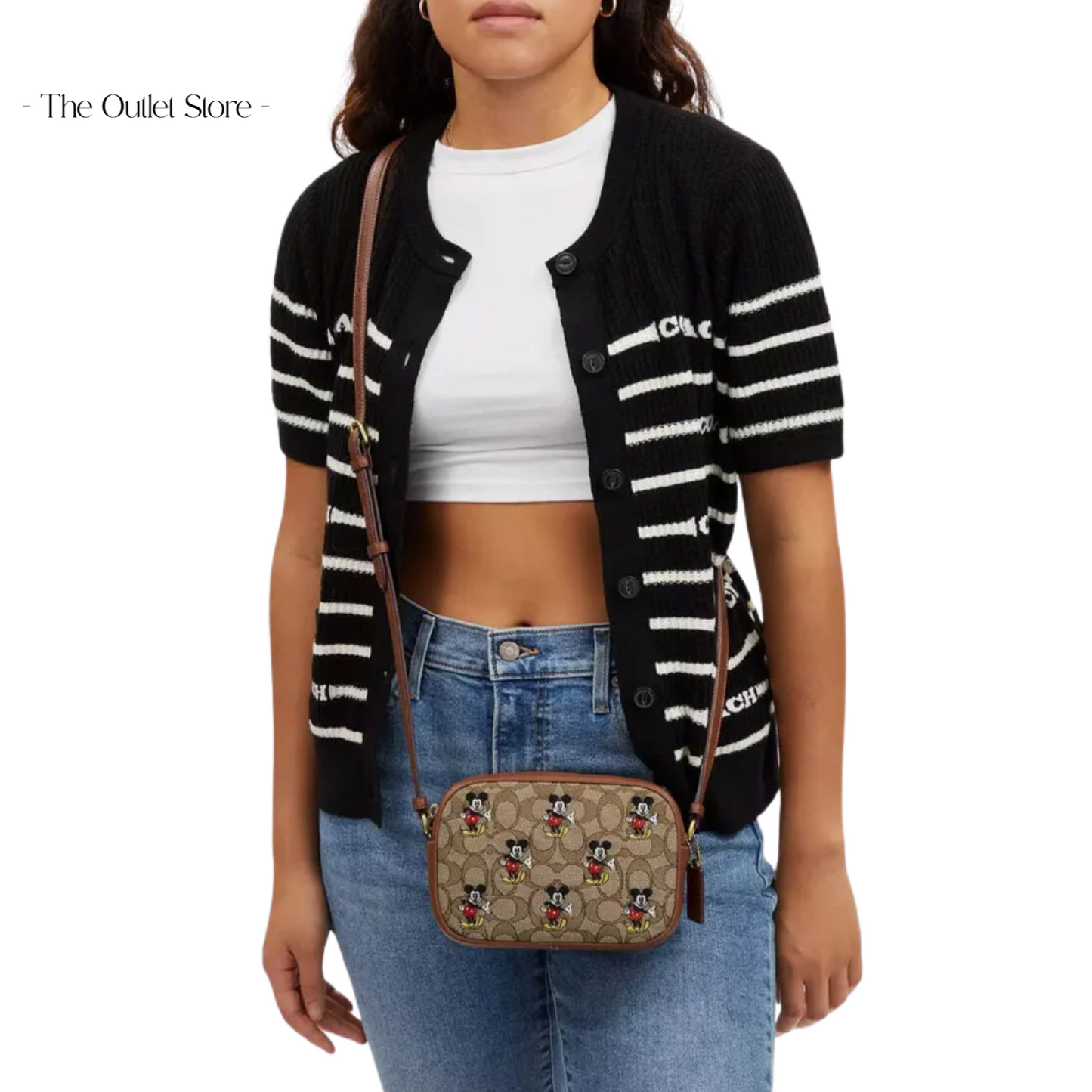 DISNEY X COACH MINI JAMIE CAMERA BAG IN SIGNATURE JACQUARD WITH MICKEY MOUSE PRINT
