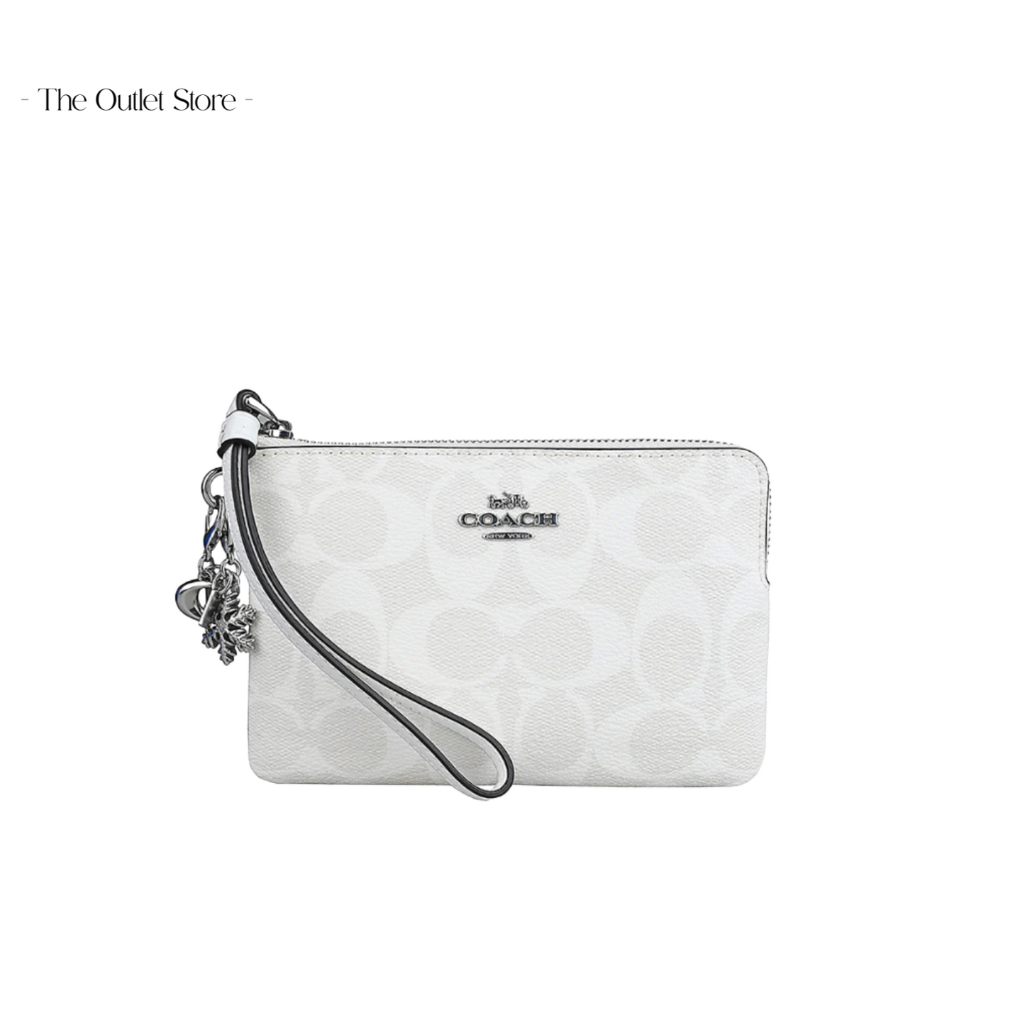COACH BOXED CORNER ZIP WRISTLET IN SIGNATURE CANVAS