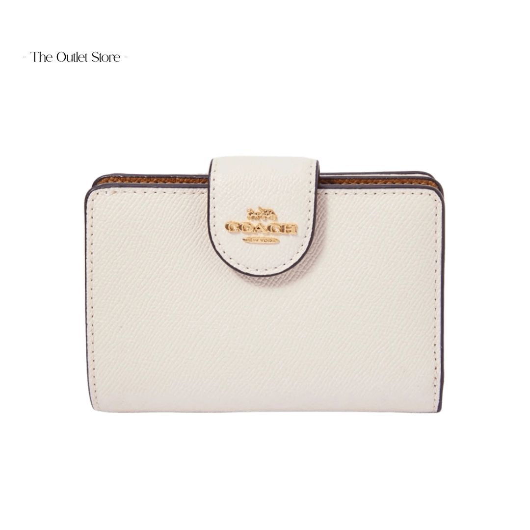 COACH MEDIUM CORNER ZIP WALLET (GOLD/CHALK)