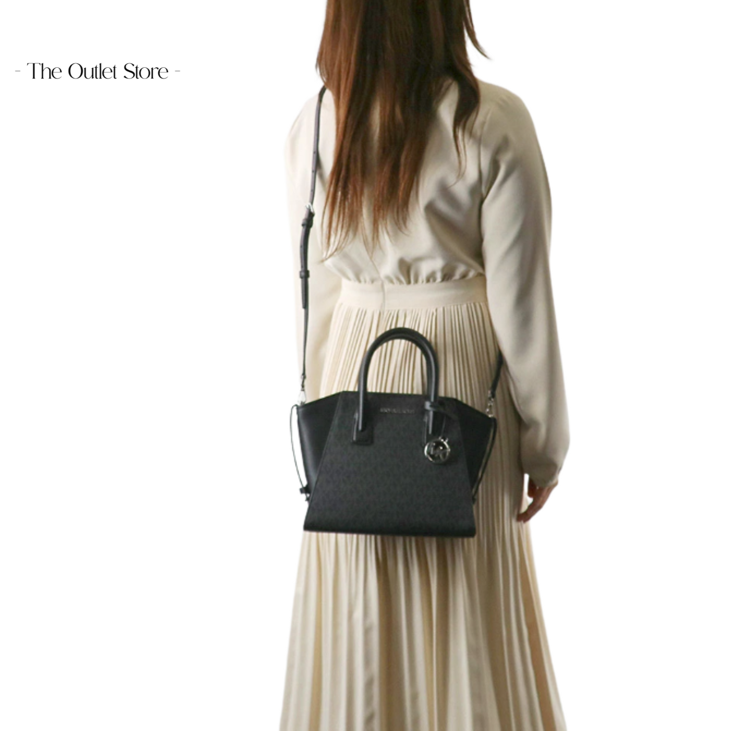 MICHAEL KORS AVRIL SMALL LOGO TOP-ZIP SATCHEL