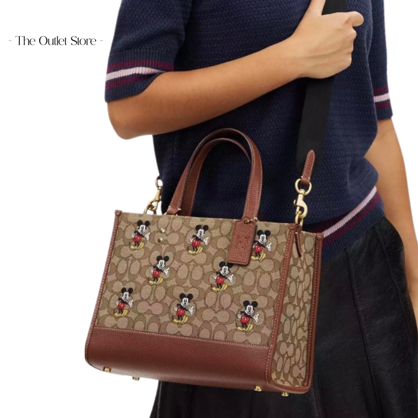 DISNEY X COACH DEMPSEY CARRYALL SIGNATURE JACQUARD MICKEY MOUSE