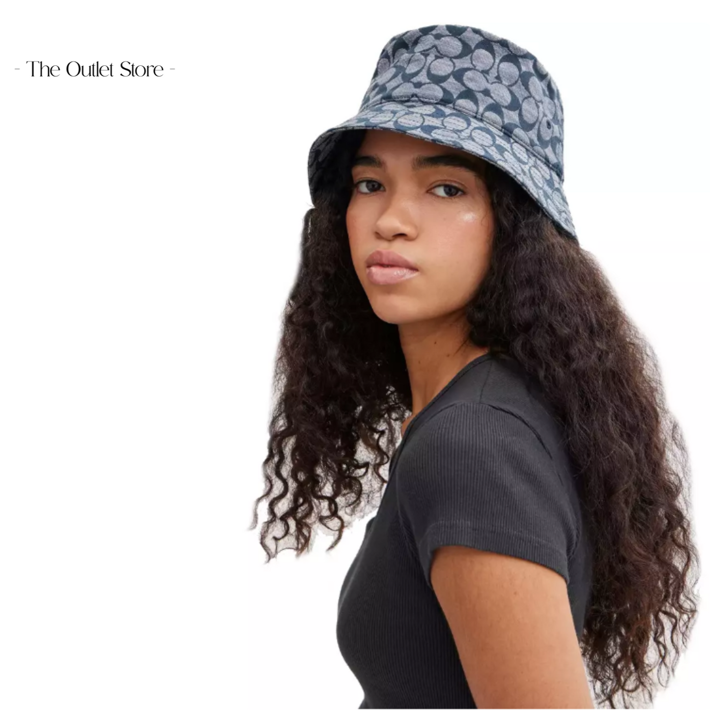 COACH SIGNATURE CHAMBRAY BUCKET HAT