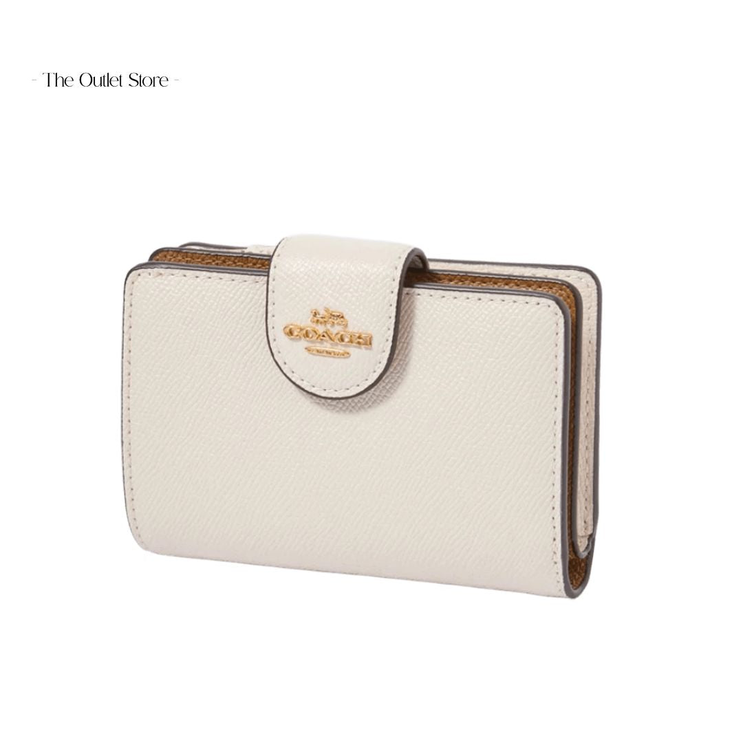 COACH MEDIUM CORNER ZIP WALLET (GOLD/CHALK)