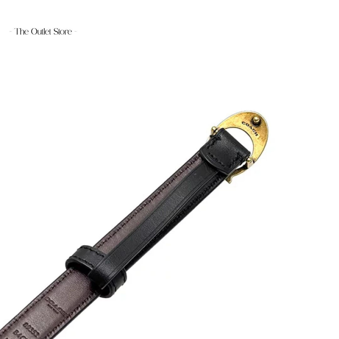COACH SIGNATURE BUCKLE BELT OXBLOOD(18MM)