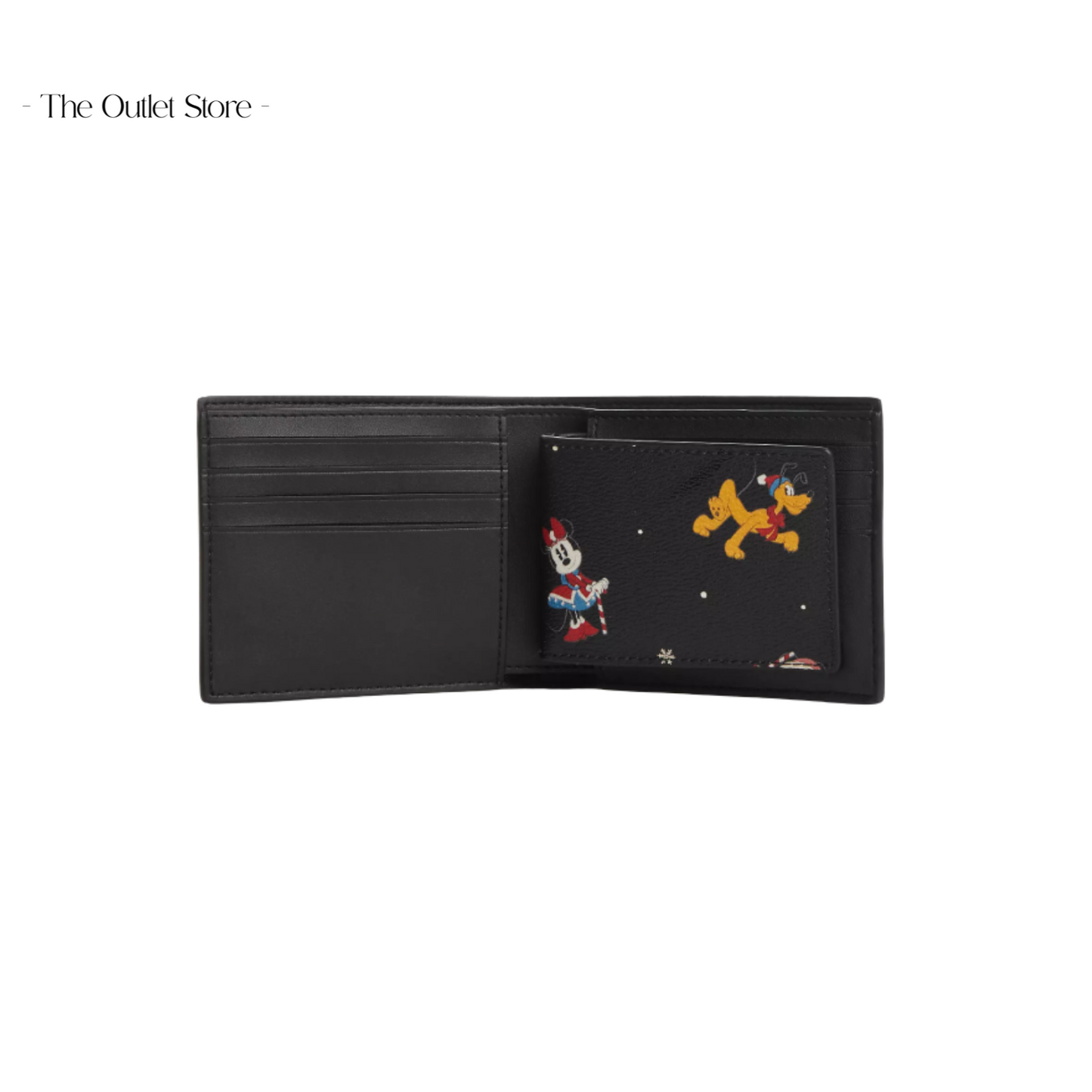 DISNEY X COACH 3 IN 1 WALLET WITH HOLIDAY PRINT BLACK MULTI