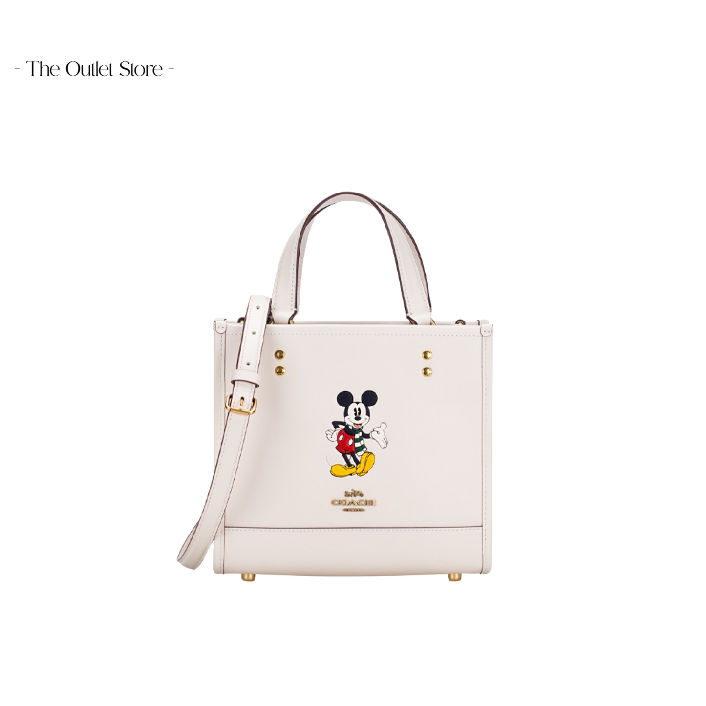 DISNEY X COACH DEMPSEY TOTE 22 WITH MICKEY MOUSE LEATHER CHALK