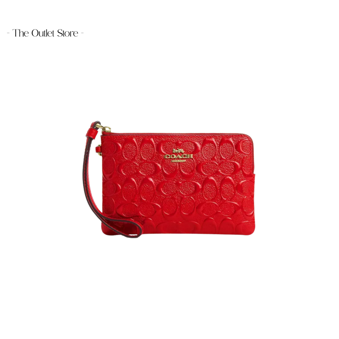 COACH BOXED CORNER ZIP WRISTLET IN SIGNATURE LEATHER