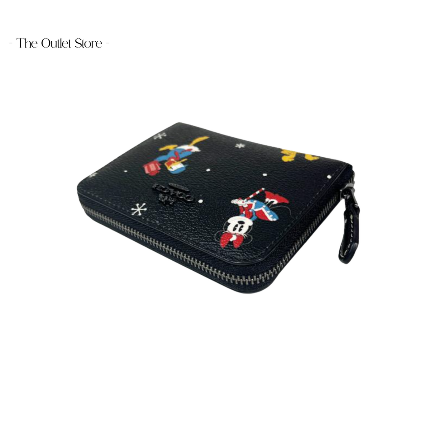 DISNEY X COACH SMALL ZIP AROUND WALLET WITH HOLIDAY PRINT