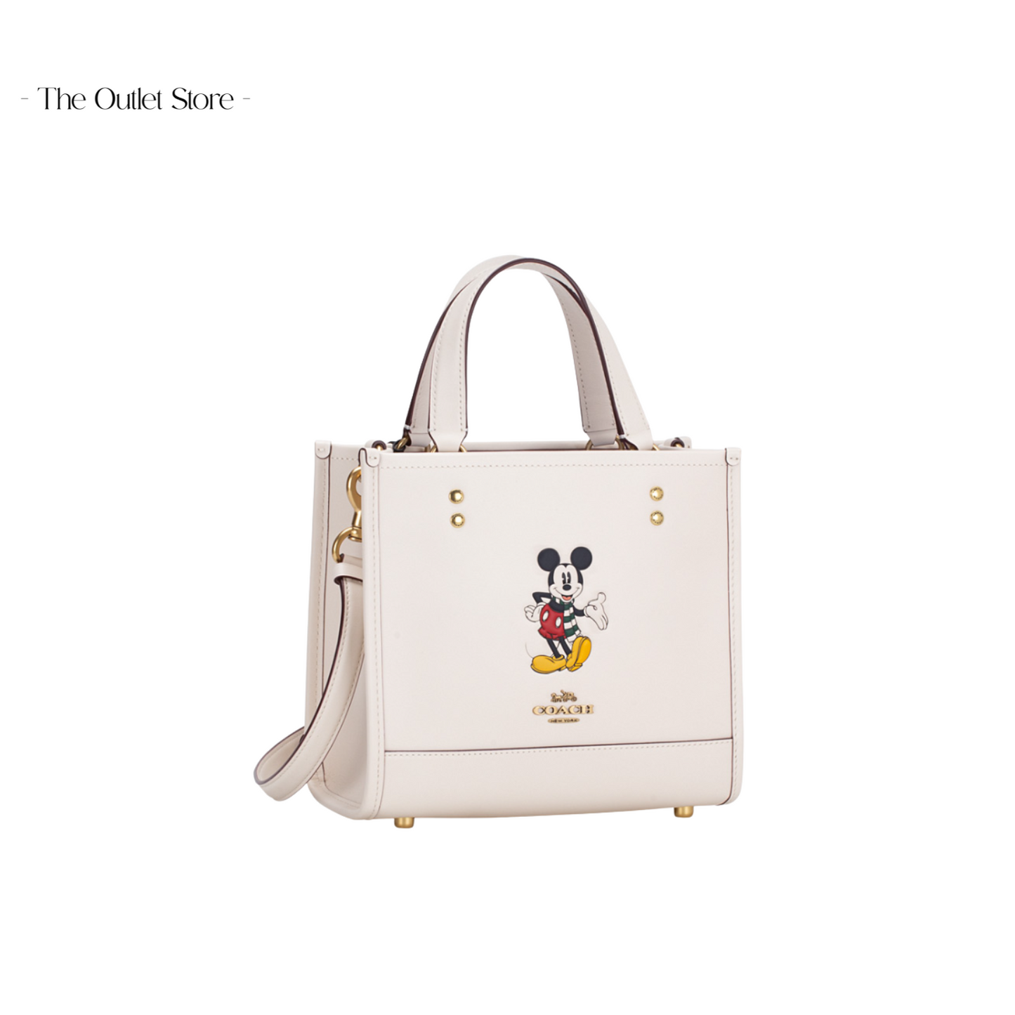 DISNEY X COACH DEMPSEY TOTE 22 WITH MICKEY MOUSE LEATHER CHALK