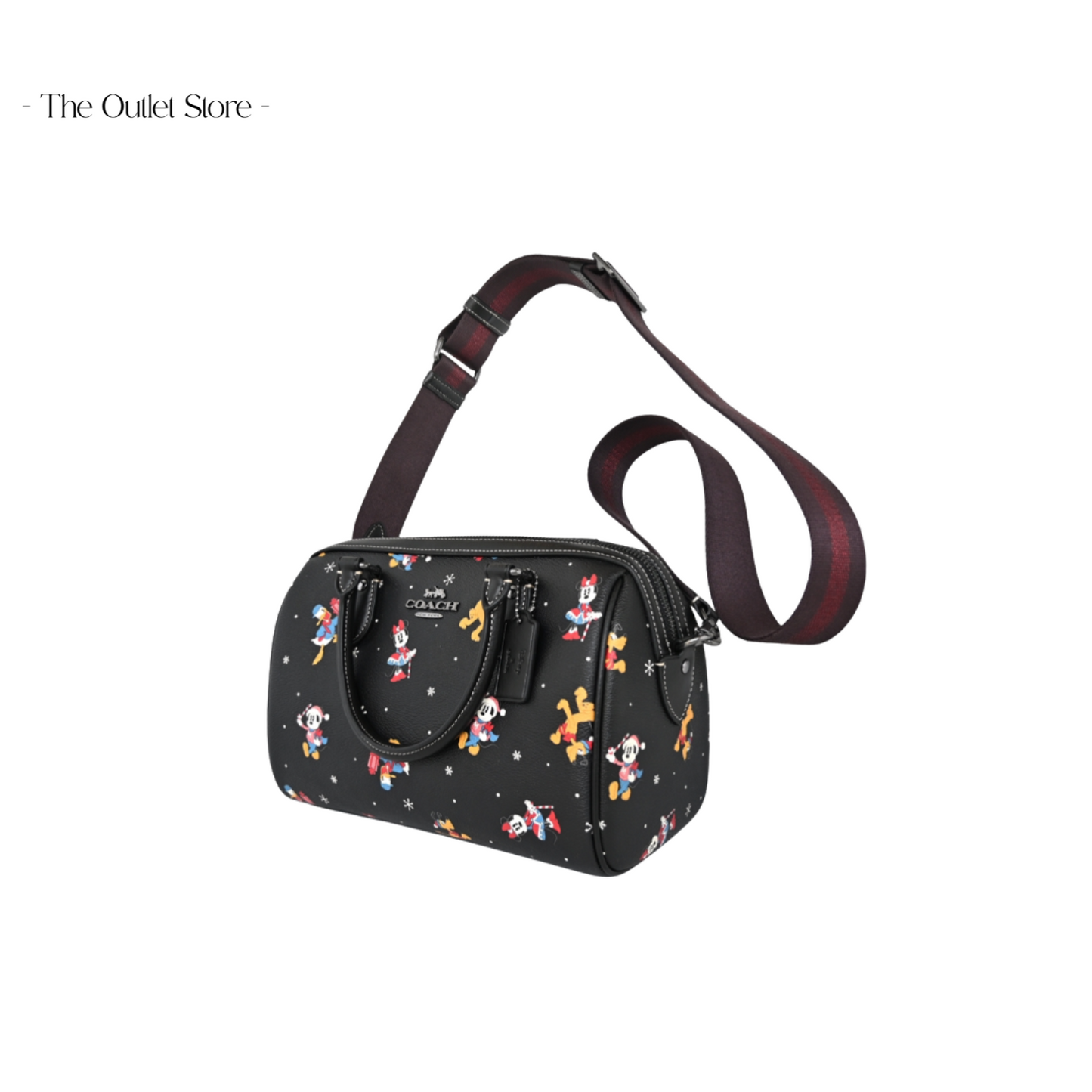 DISNEY X COACH ROWAN SATCHEL WITH HOLIDAY PRINT