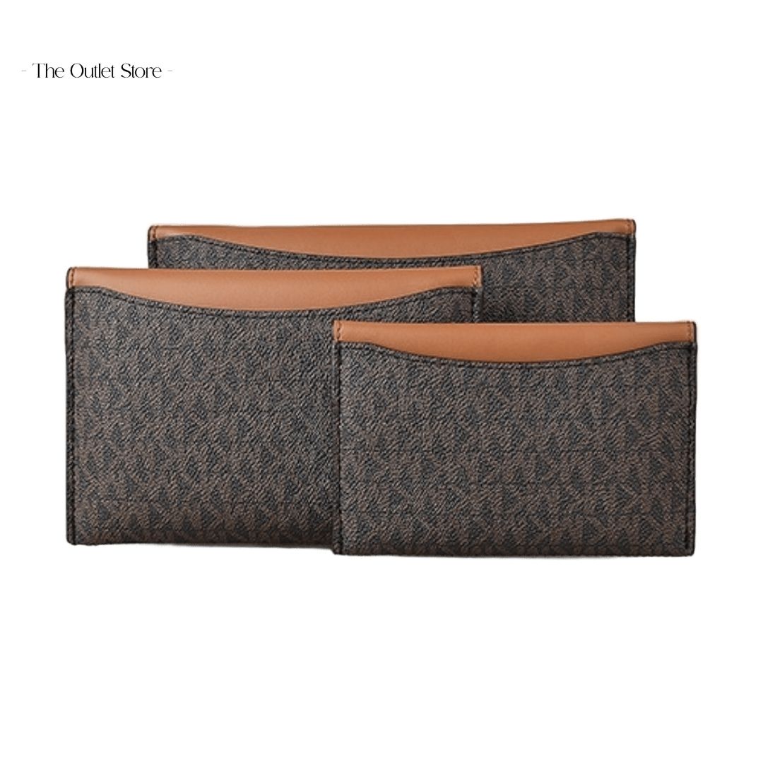 MICHAEL KORS JET SET 3 IN 1 POUCH SET (BROWN MULTI)