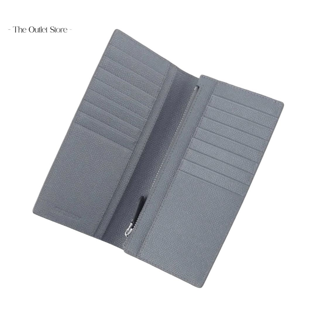BURBERRY EMBOSSED LOGO CAVENDISH LEATHER LONG BIFOLD WALLET