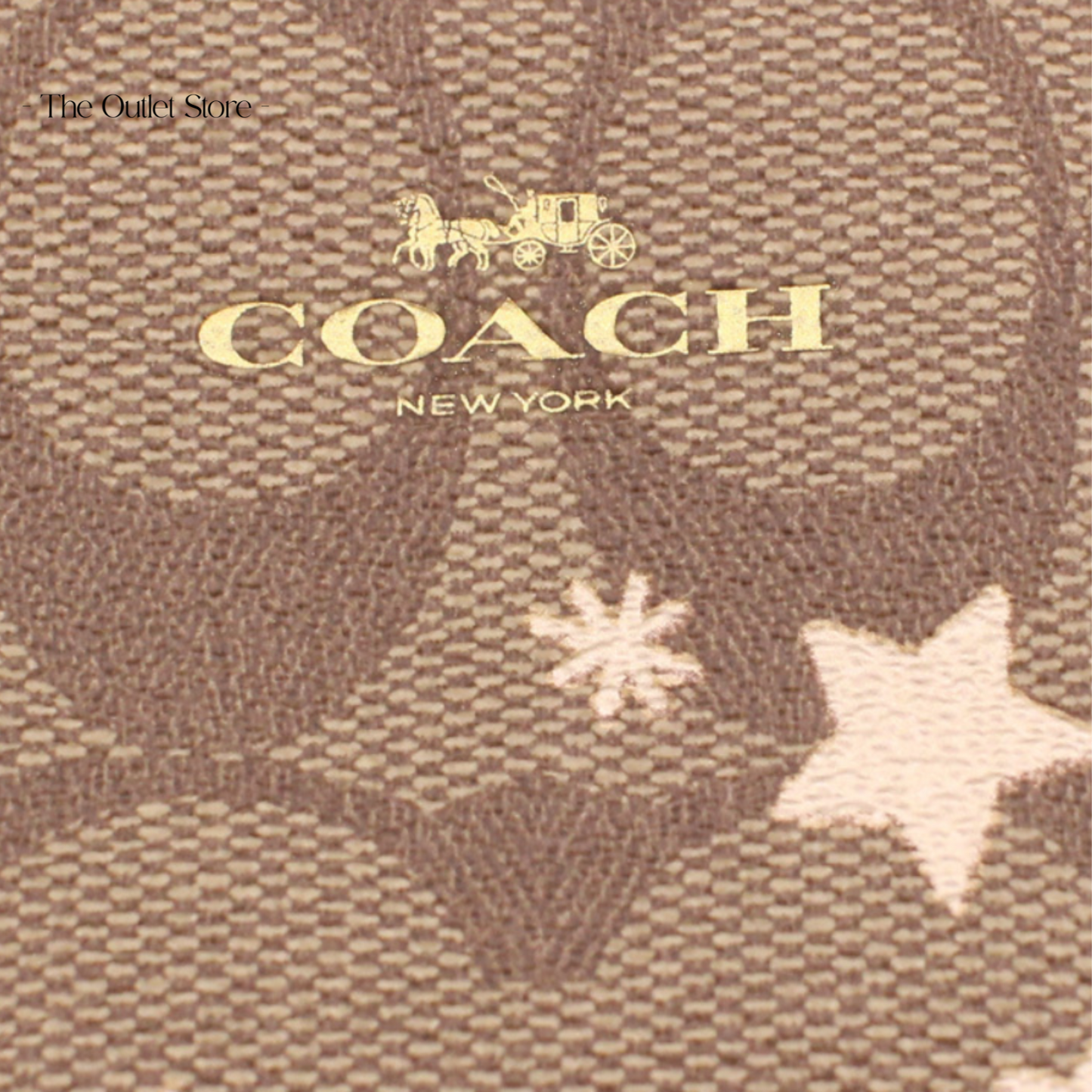 CORNER ZIP WRISTLET IN SIGNATURE CANVAS WITH STAR AND SNOWFLAKES PRINT