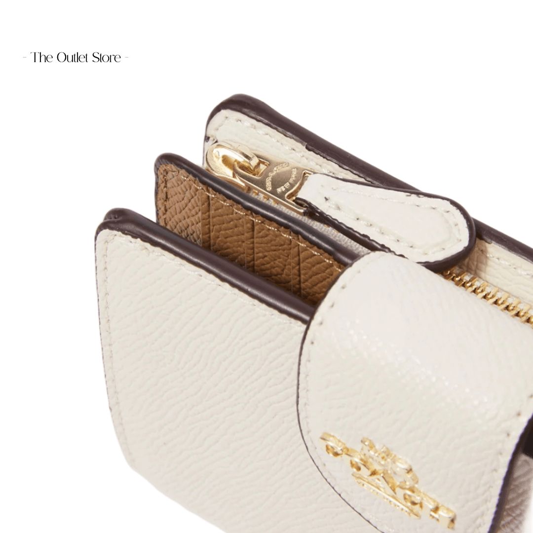 COACH MEDIUM CORNER ZIP WALLET (GOLD/CHALK)