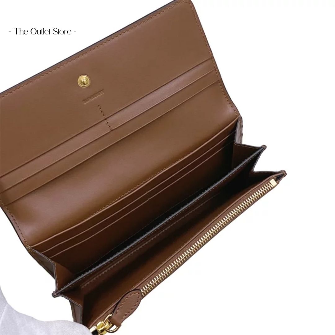 BURBERRY PORTER LEATHER FLAP CONTINENTAL LONG WALLET(BROWN)