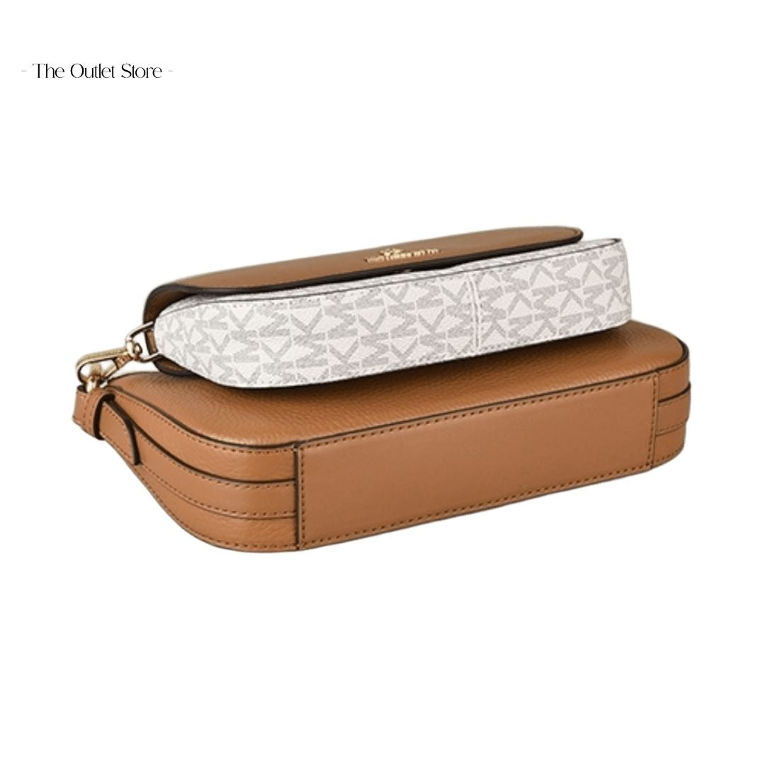 MICHAEL KORS JET SET MEDIUM LEATHER AND LOGO 4-IN-1 CROSSBODY BAG SET (BROWN))