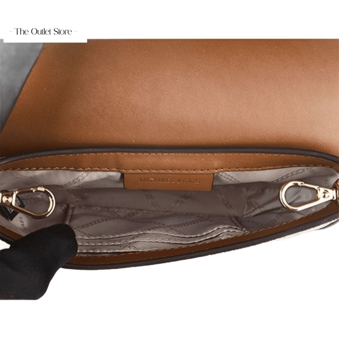 MICHAEL KORS JET SET MEDIUM LEATHER AND LOGO 4-IN-1 CROSSBODY BAG SET (BROWN))