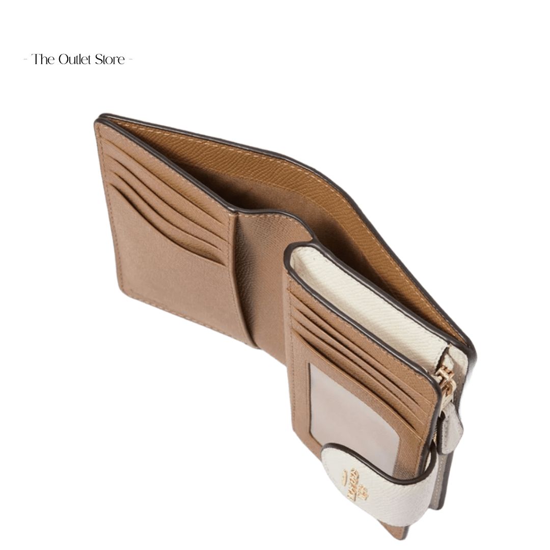 COACH MEDIUM CORNER ZIP WALLET (GOLD/CHALK)