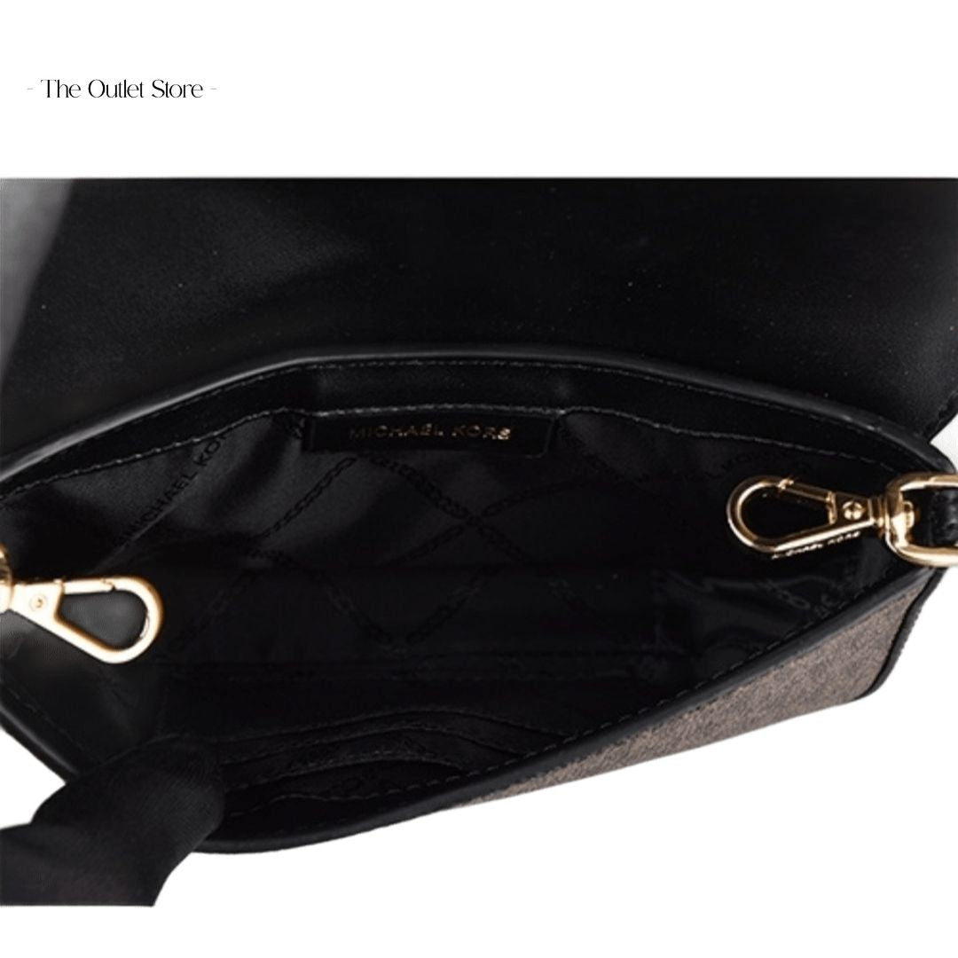 MICHAEL KORS JET SET MEDIUM LEATHER AND LOGO 4-IN-1 CROSSBODY BAG SET (BLACK)