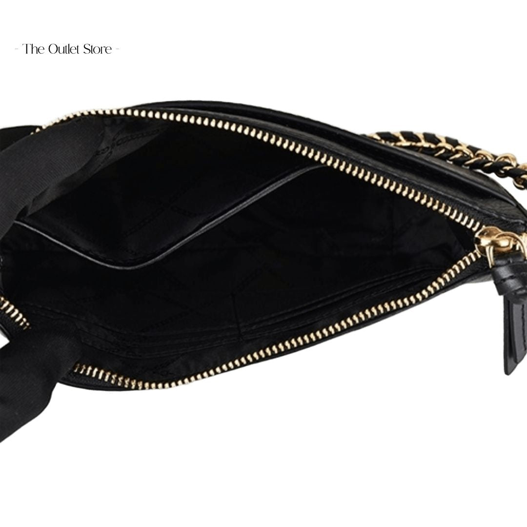 MICHAEL KORS JET SET MEDIUM LEATHER AND LOGO 4-IN-1 CROSSBODY BAG SET (BLACK)