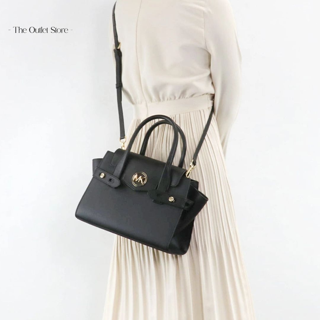MICHAEL KORS CARMEN MEDIUM FAUX LEATHER BELTED SATCHEL
