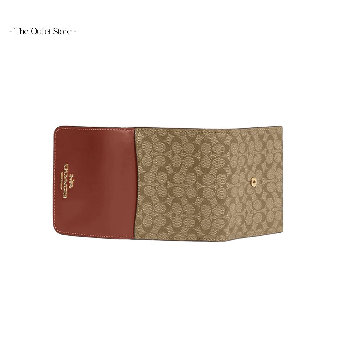 COACH SMALL TRIFOLD WALLET IN COLORBLOCK SIGNATURE CANVAS
