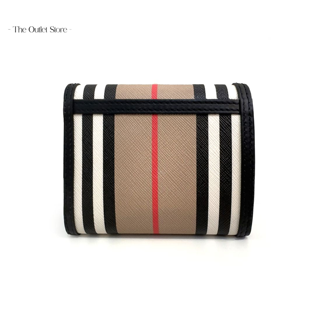 BURBERRY LANCASTER STRIPED HALF WALLET