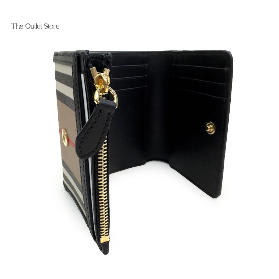 BURBERRY LANCASTER STRIPED HALF WALLET