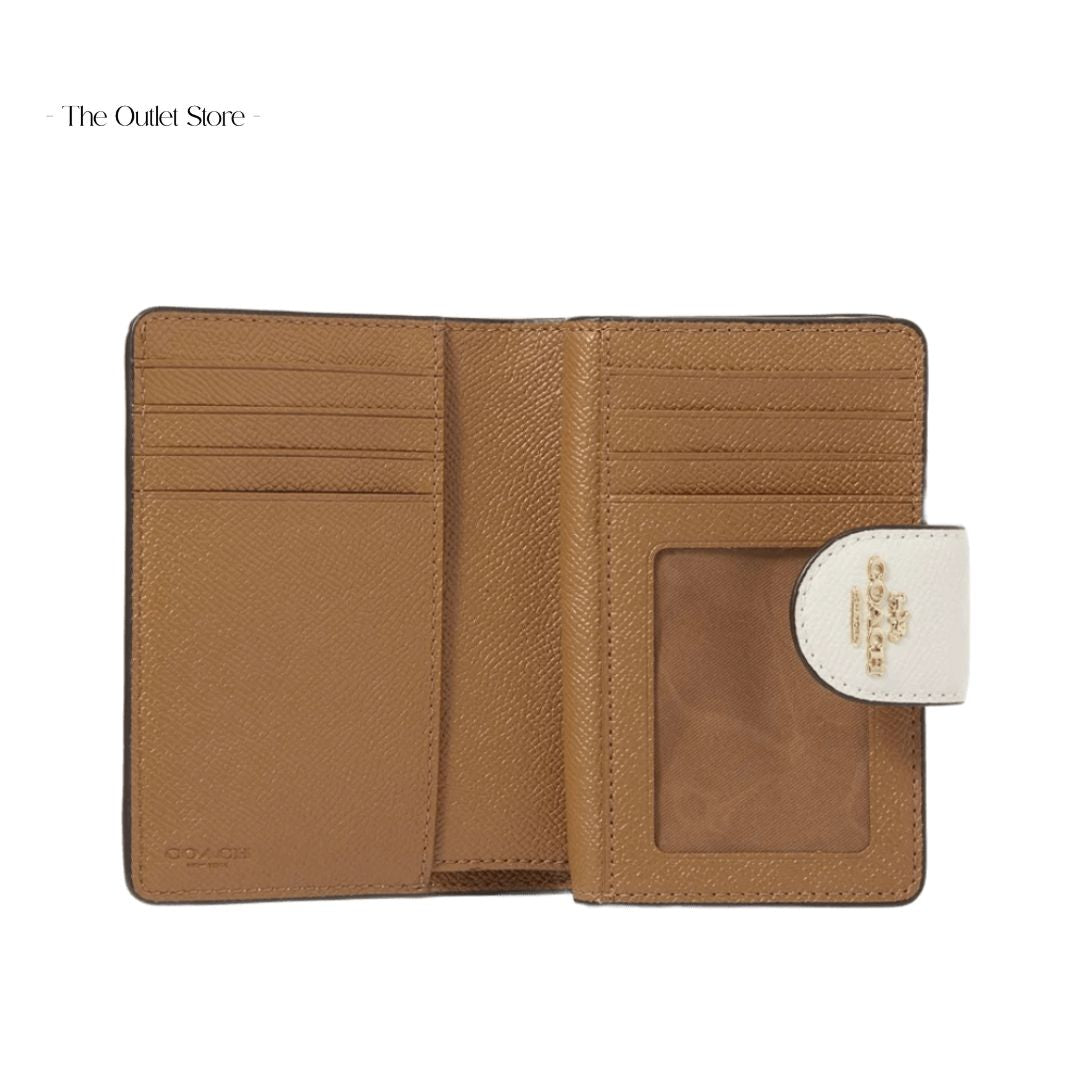 COACH MEDIUM CORNER ZIP WALLET (GOLD/CHALK)