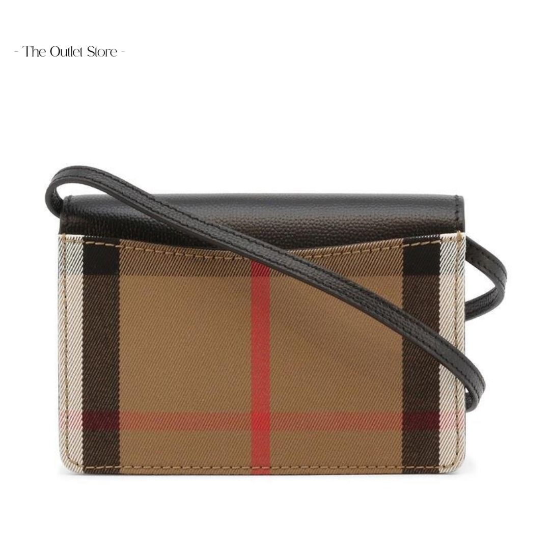 BURBERRY HAMPSHIRE HOUSE CHECK CROSSBODY (BLACK)