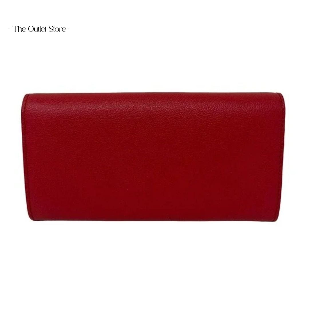 BURBERRY PORTER LEATHER FLAP CONTINENTAL LONG WALLET(RED)