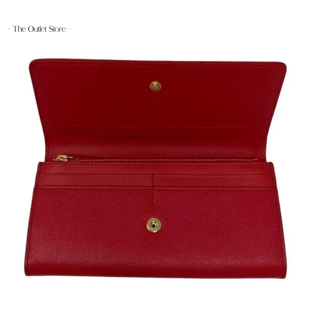 BURBERRY PORTER LEATHER FLAP CONTINENTAL LONG WALLET(RED)