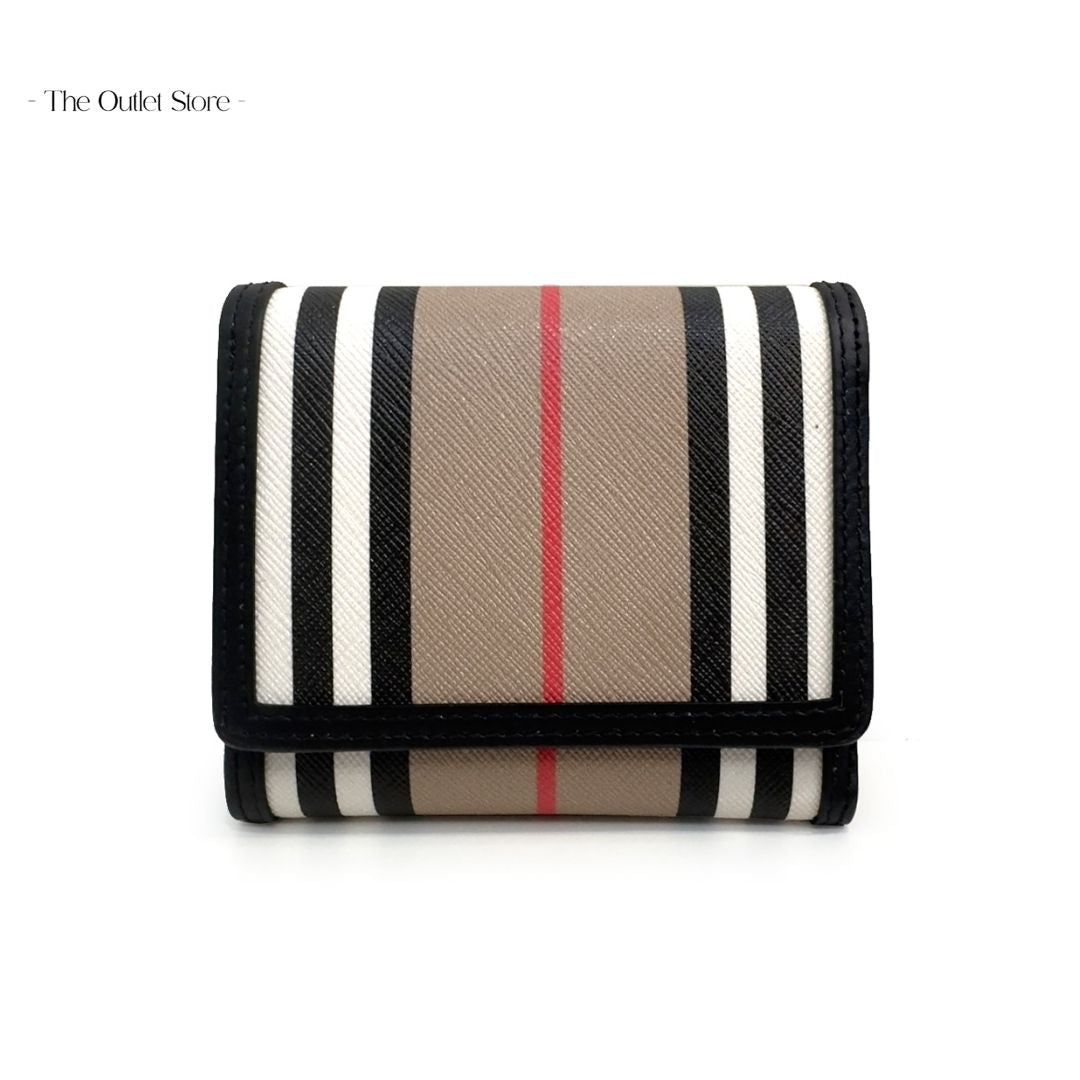 BURBERRY LANCASTER STRIPED HALF WALLET