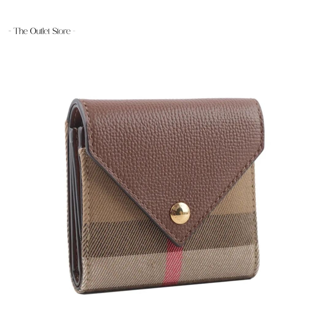 BURBERRY HALF WALLET LEATHER FABRIC LIRA