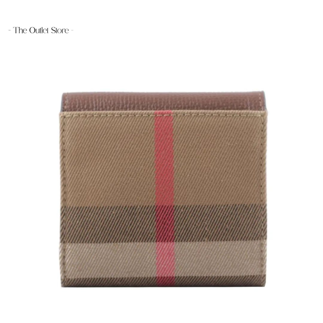 BURBERRY HALF WALLET LEATHER FABRIC LIRA
