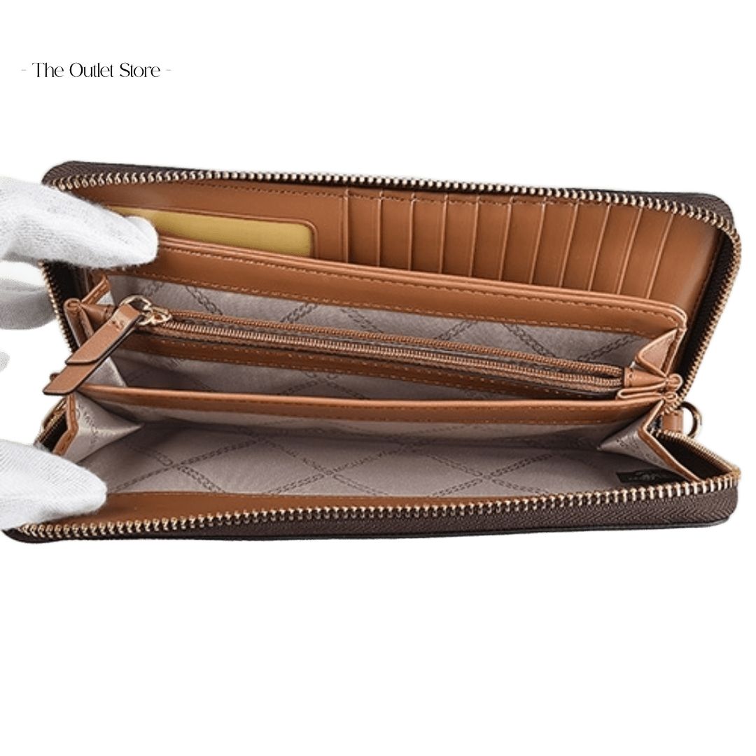 MICHAEL KORS PARKER LARGE LOGO CONTINENTAL WALLET (BROWN)