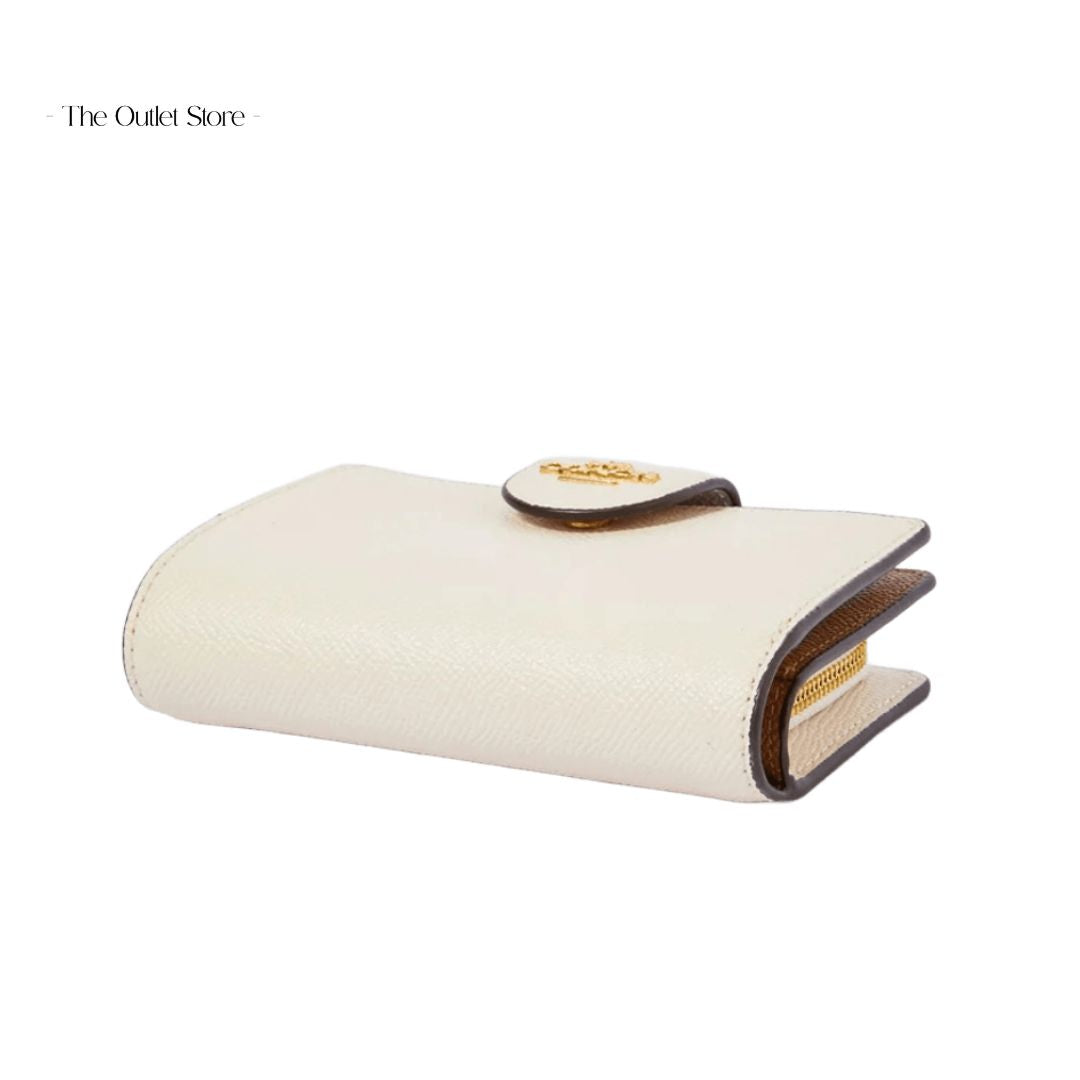 COACH MEDIUM CORNER ZIP WALLET (GOLD/CHALK)