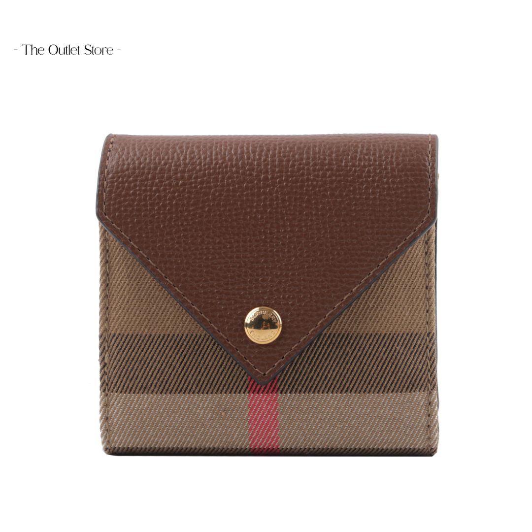 BURBERRY HALF WALLET LEATHER FABRIC LIRA