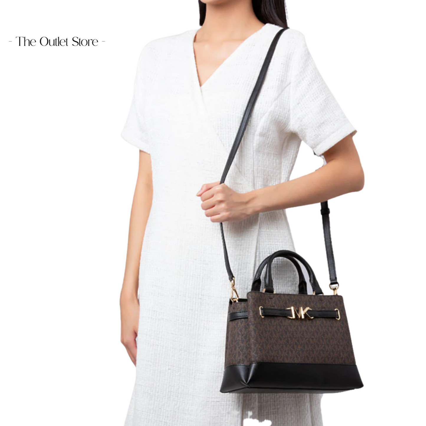 MICHAEL KORS REED SMALL BELTED LOGO SATCHEL