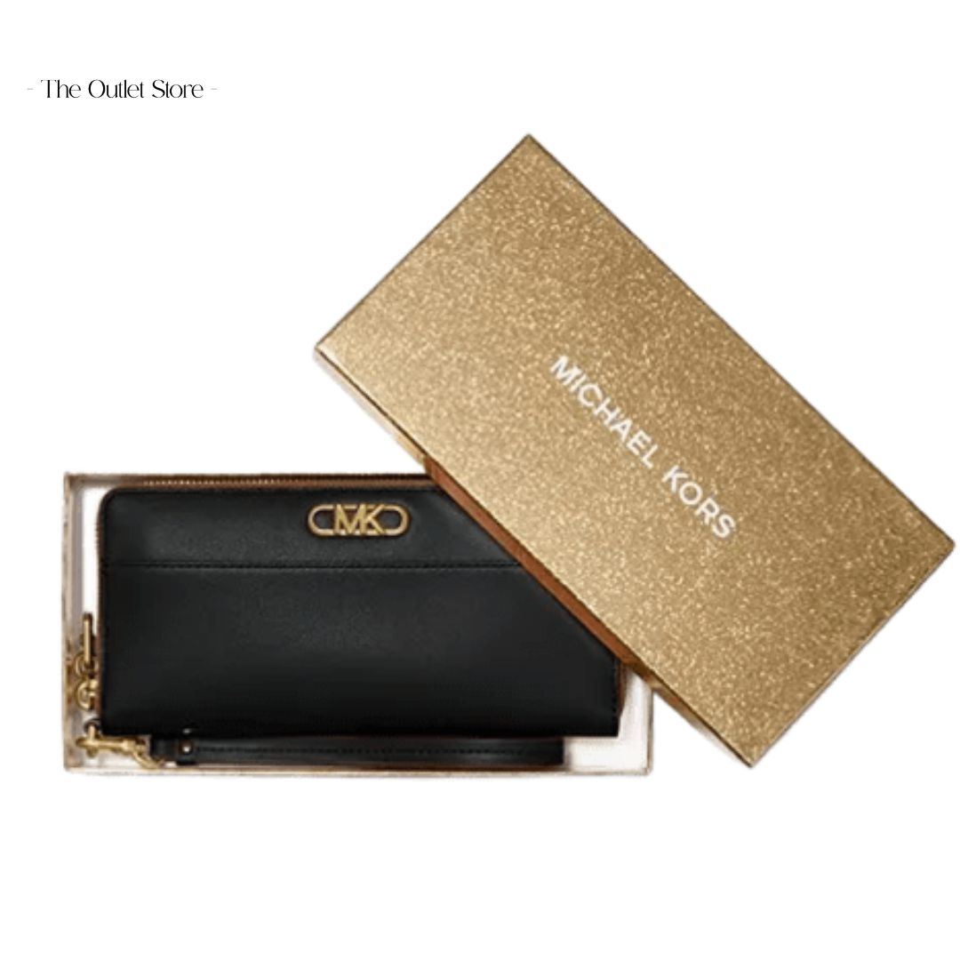 MICHAEL KORS PARKER LARGE LOGO CONTINENTAL WALLET (BLACK)