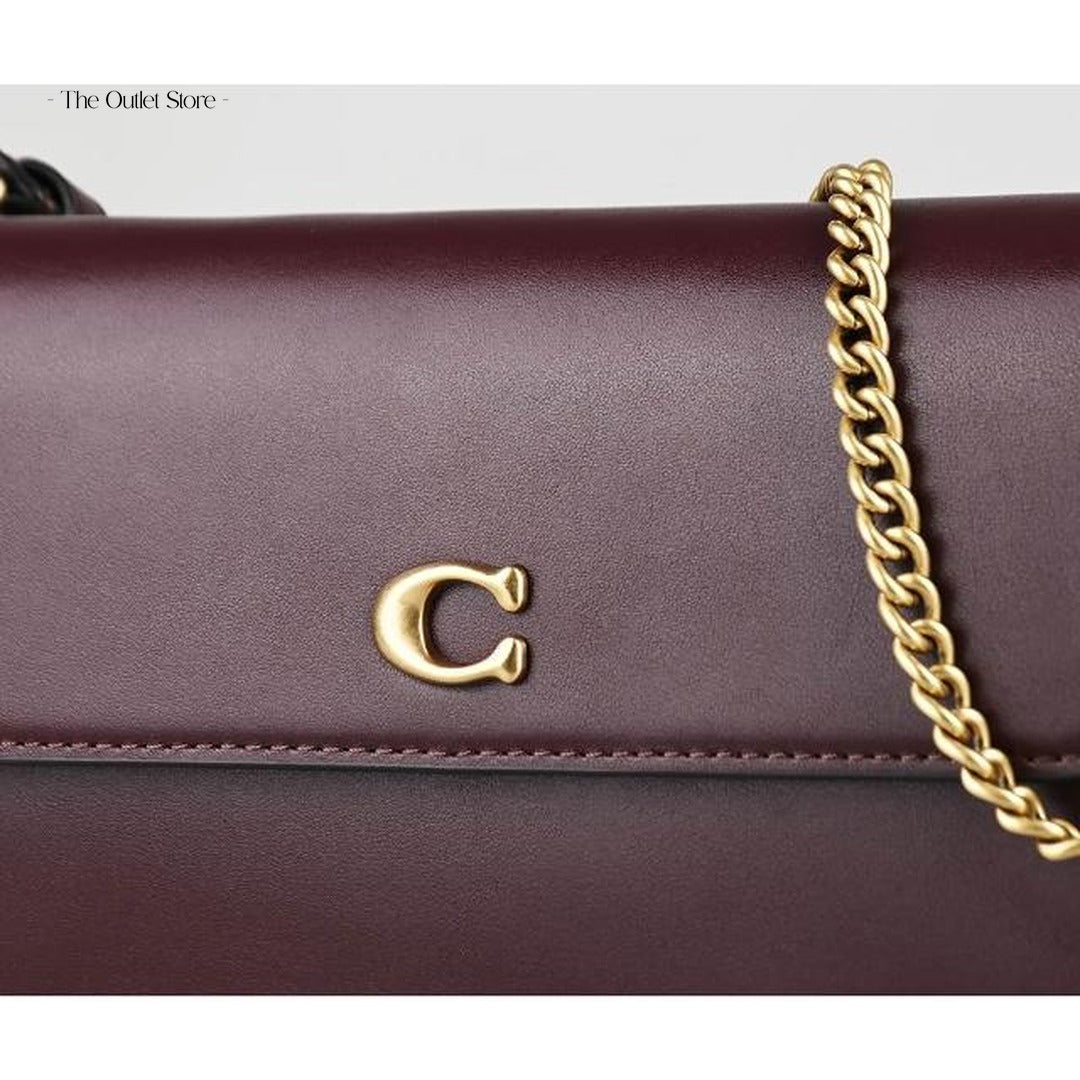 Coach Brook Flap Chain Bag CAN90 Merlot – Logo Detail