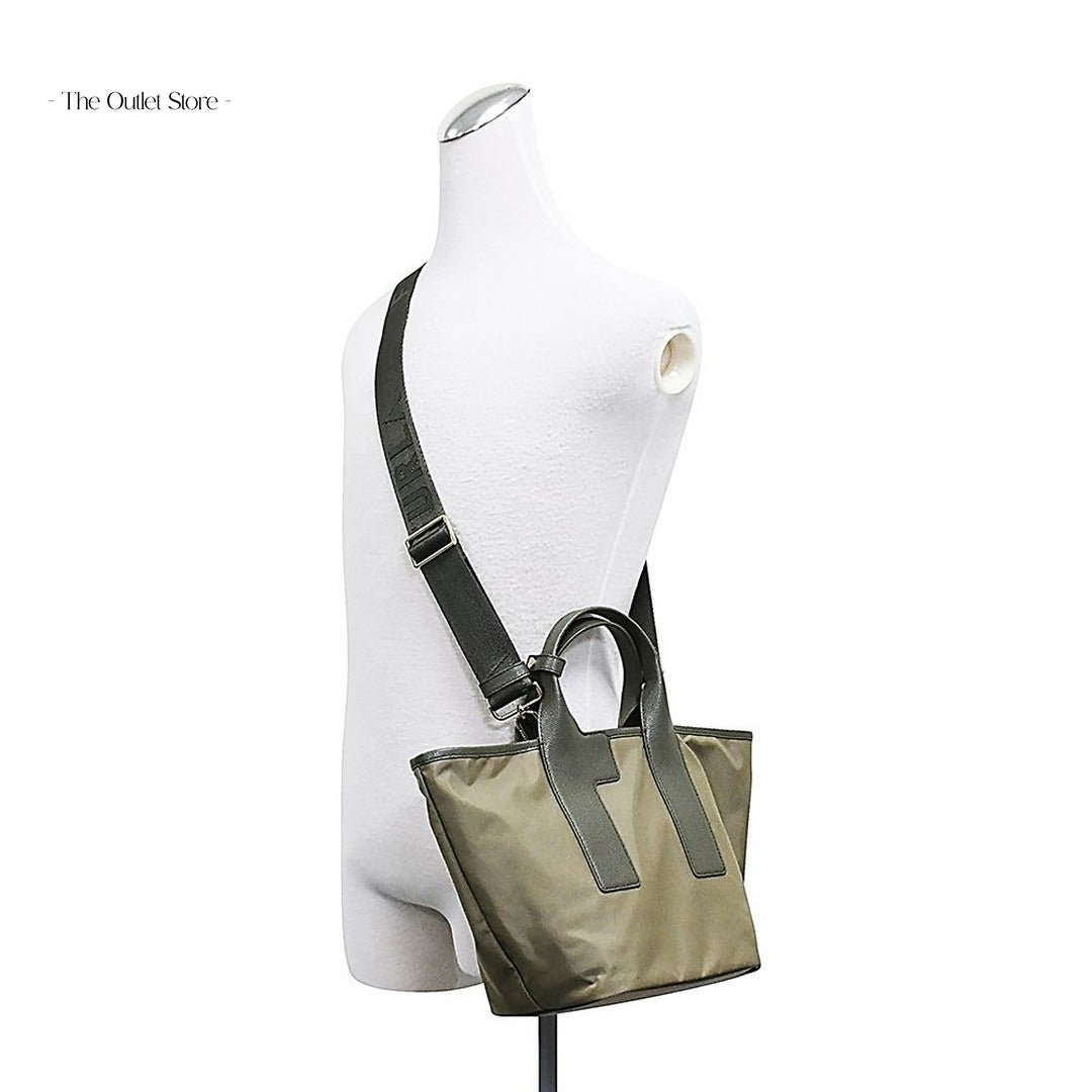 Furla Piuma Tote Bag M WB01269 Vetiver Ballerina Sage – Worn View