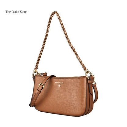 MICHAEL KORS JET SET MEDIUM LEATHER AND LOGO 4-IN-1 CROSSBODY BAG SET ( BROWN MULTI)