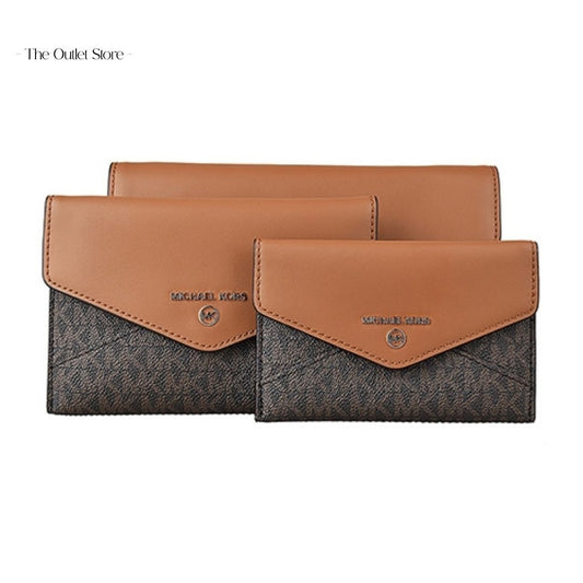 MICHAEL KORS JET SET 3 IN 1 POUCH SET (BROWN MULTI)